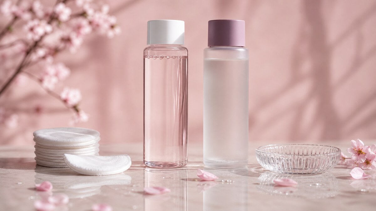 Soft, clean photography of Japanese skincare lotion